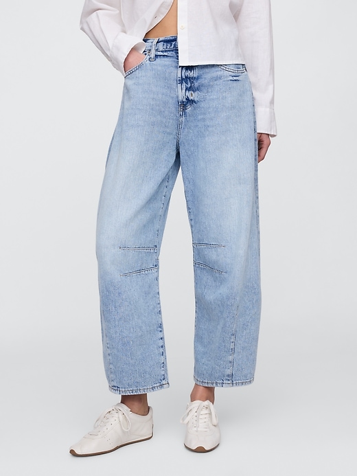 Image number 2 showing, Mid Rise Horseshoe Crop Jeans