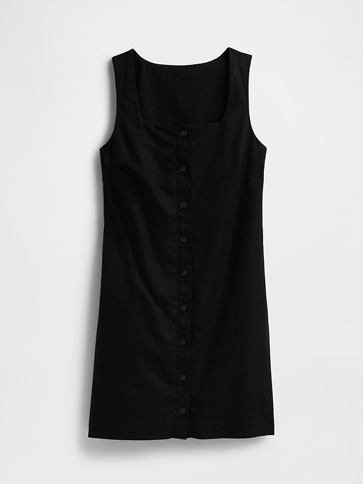 Image number 6 showing, Linen-Blend Button-Front Mini Dress