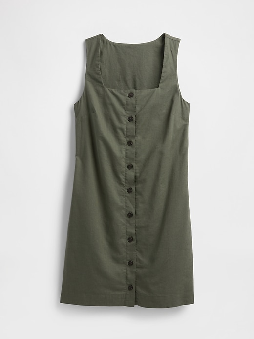 Image number 6 showing, Linen-Blend Button-Front Mini Dress