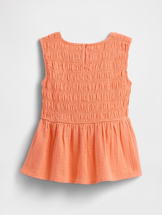 Image number 2 showing, Kids Smocked Gauze Peplum Top