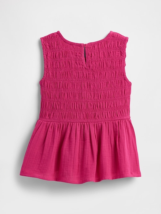 Image number 2 showing, Kids Smocked Gauze Peplum Top