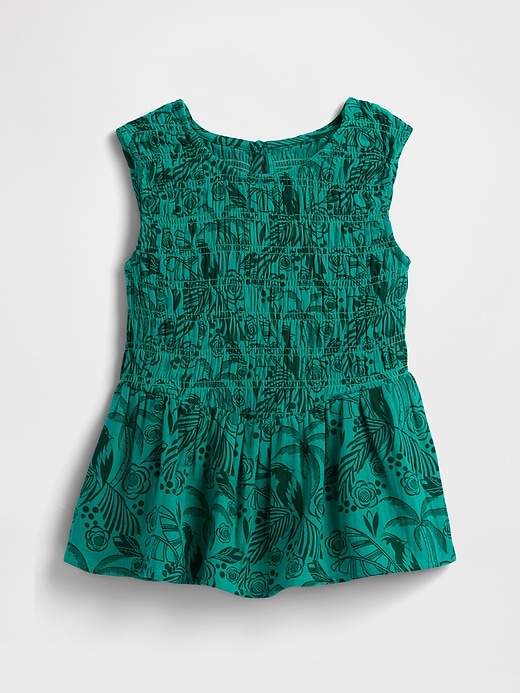 Image number 1 showing, Kids Smocked Gauze Peplum Top