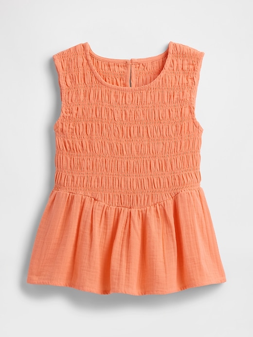 Image number 1 showing, Kids Smocked Gauze Peplum Top