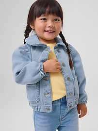 babyGap Leopard Print Peter Pan Denim Jacket