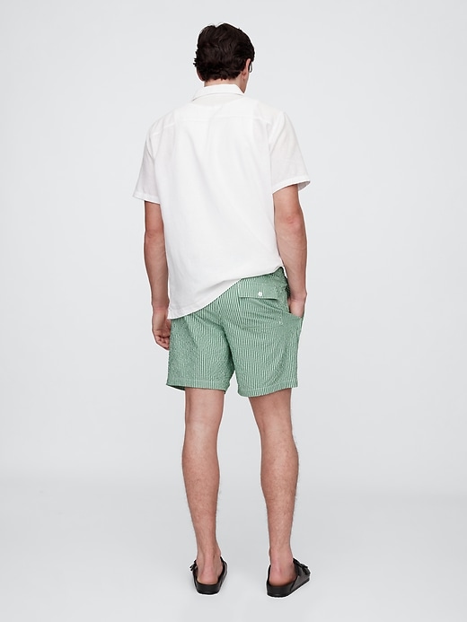 Image number 2 showing, 6" Relaxed Seersucker Swim Trunks