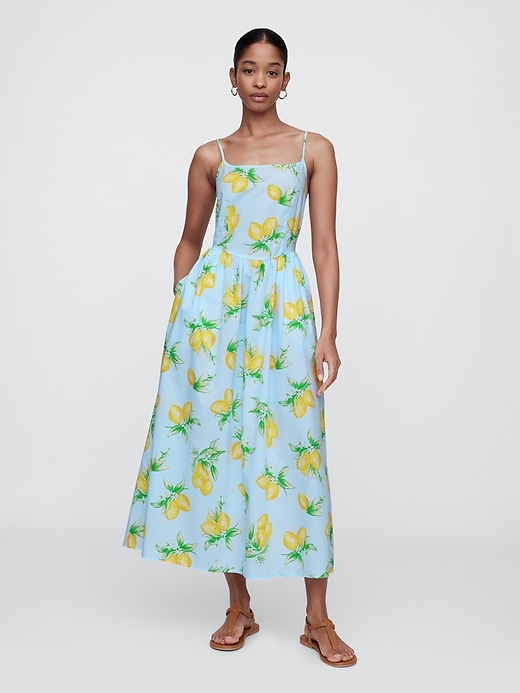 Image number 1 showing, Print Scoopneck Midi Dress