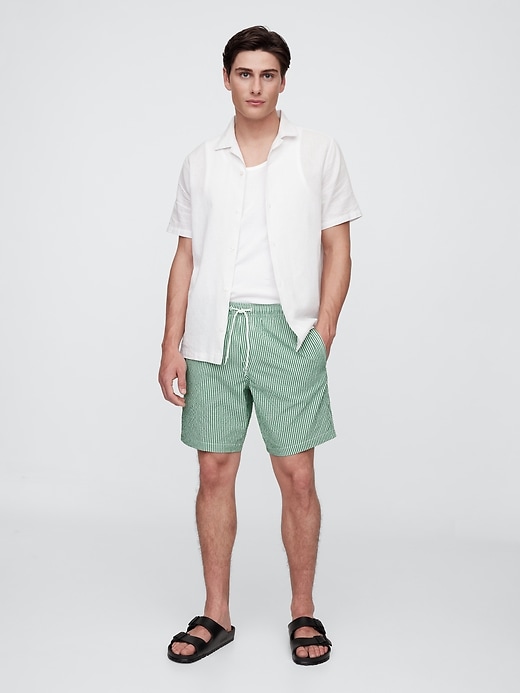 Image number 1 showing, 6" Relaxed Seersucker Swim Trunks