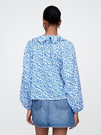 Relaxed Gauze Ruffle Top