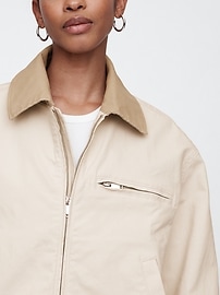 Cropped Canvas Chore Jacket