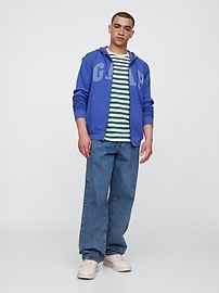GAP ネイビー フルジップフーディ Mサイズ 美品】GAP（M）半袖フルジップパーカー オーバーサイズ ユニ
