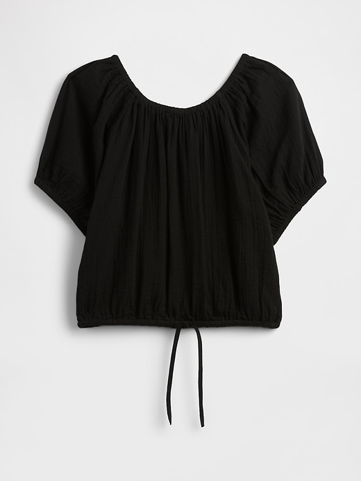Image number 5 showing, Relaxed Gauze Tie-Hem Top