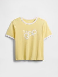Shrunken Graphic Ringer T-Shirt