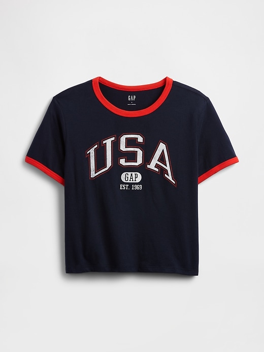 Image number 5 showing, Shrunken Graphic Ringer T-Shirt