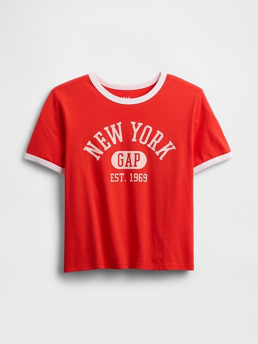 Image number 5 showing, Shrunken Graphic Ringer T-Shirt
