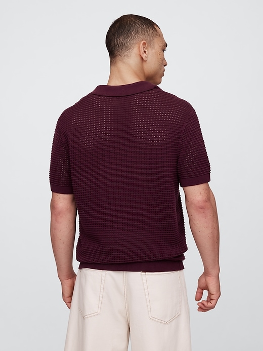Image number 2 showing, Crochet Johnny Collar Polo Shirt