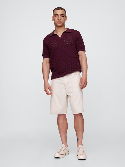 Image number 3 showing, Crochet Johnny Collar Polo Shirt