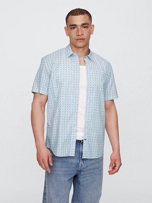 Image number 1 showing, Stretch Poplin Shirt in Standard Fit