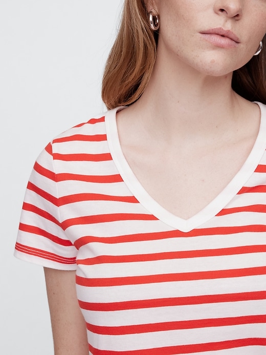 Image number 4 showing, Favorite Stripe V-Neck T-Shirt