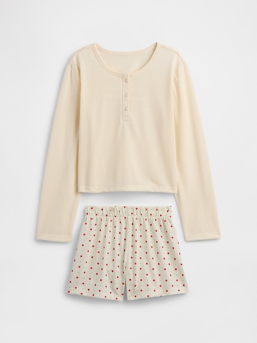 Image number 1 showing, Kids 100% Recycled Henley PJ Set