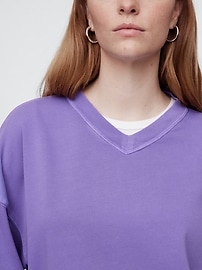 Oversized French Terry V-Neck Sweatshirt