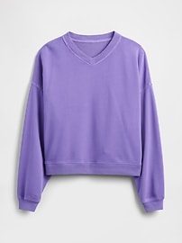 Oversized French Terry V-Neck Sweatshirt
