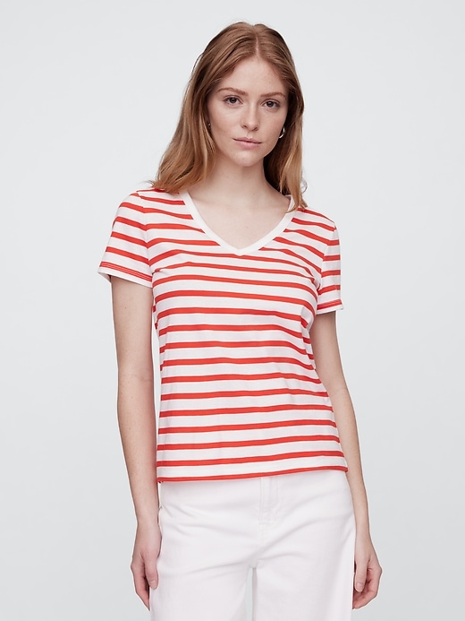 Image number 1 showing, Favorite Stripe V-Neck T-Shirt