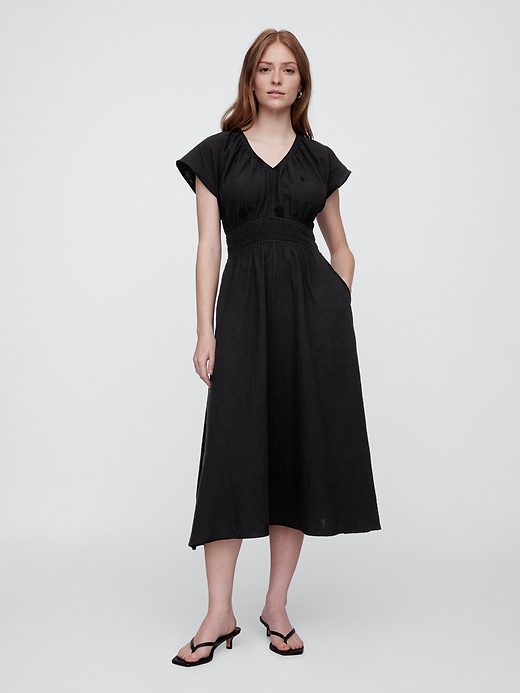 Image number 1 showing, Smocked V-Neck Maxi Dress