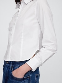 Cropped Poplin Shirt