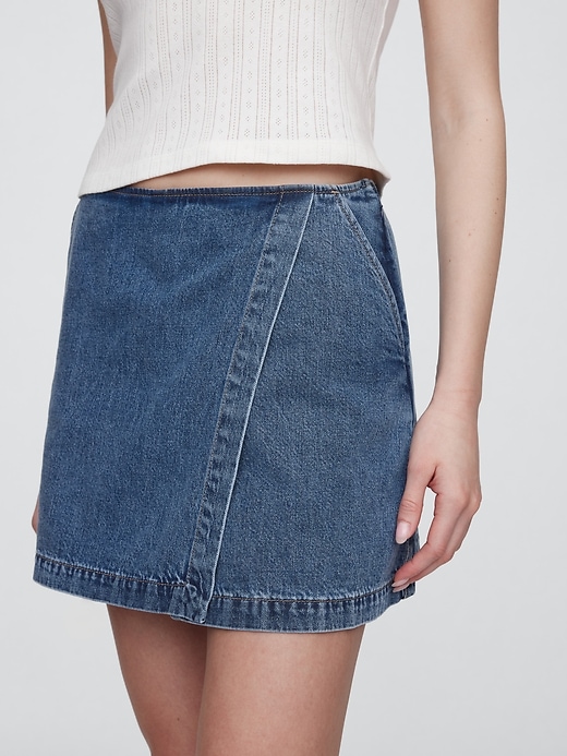 Image number 4 showing, Denim Wrap Skort