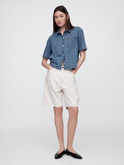 Image number 3 showing, Boxy Denim Shirt