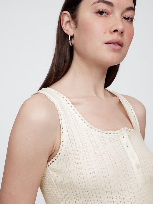 Image number 4 showing, Pointelle Scoopneck Top