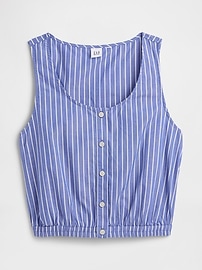 Poplin Cropped Scoopneck Top