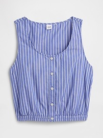 Poplin Cropped Scoopneck Top