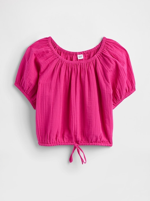 Image number 5 showing, Relaxed Gauze Tie-Hem Top