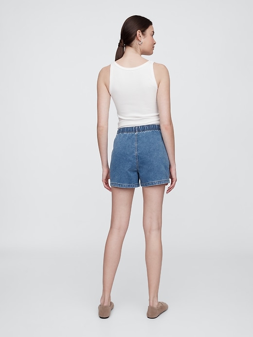 Image number 4 showing, Mid Rise Pull-On Sweatpant Jean Shorts
