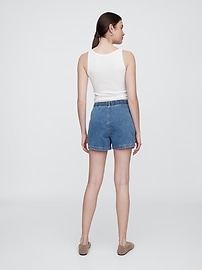 Mid Rise Pull-On Sweatpant Jean Shorts