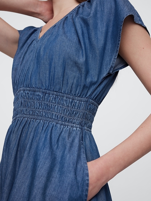 Image number 3 showing, Smocked V-Neck Maxi Dress