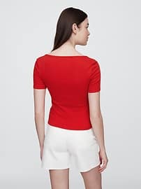 Ribbed Squareneck Top