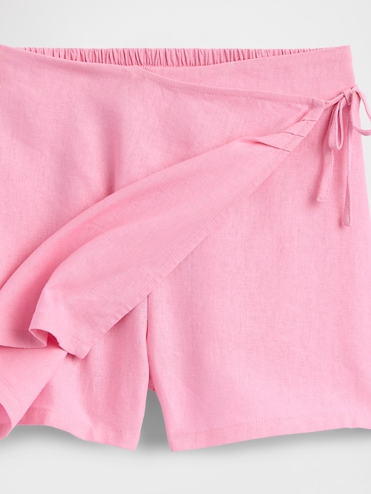 Image number 3 showing, Kids Linen-Blend Wrap Skort