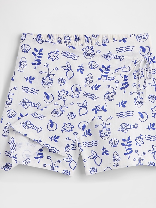 Image number 3 showing, Kids Linen-Blend Wrap Skort