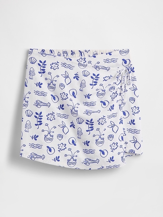 Image number 1 showing, Kids Linen-Blend Wrap Skort