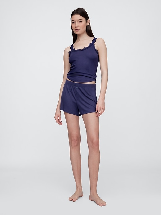 Image number 1 showing, TENCEL&#153 Ribbed PJ Shorts
