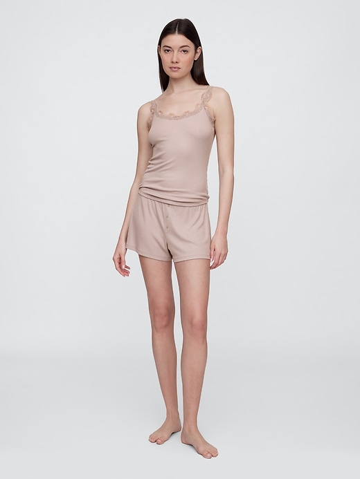 Image number 1 showing, TENCEL&#153 Ribbed PJ Shorts