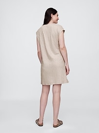 Slub Tie-Sleeve Mini Dress