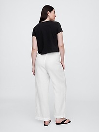 Mid Rise Gauze Pull-On Wide-Leg Pants