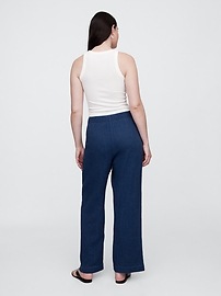 Gauze Pull-On Wide-Leg Pants