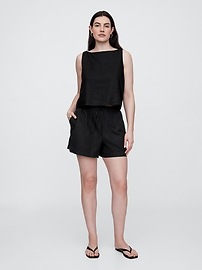 4" Mid Rise Stripe Linen-Blend Shorts