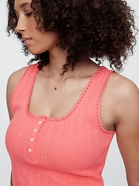 Pointelle Scoopneck Top