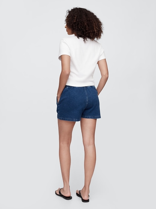 Image number 4 showing, Mid Rise Pull-On Sweatpant Jean Shorts