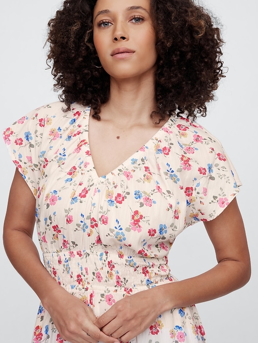 Image number 3 showing, Smocked V-Neck Maxi Dress
